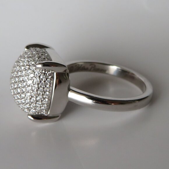 Tiffany & Co 18K White Gold Diamond Sugar Stack Ring - Picture 14 of 17